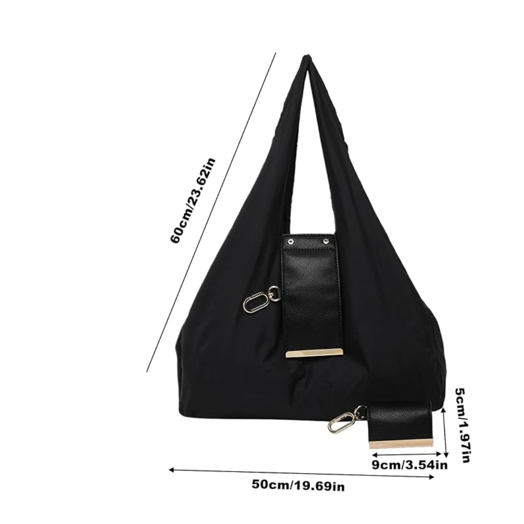 Bolso de mano con llavero expandible