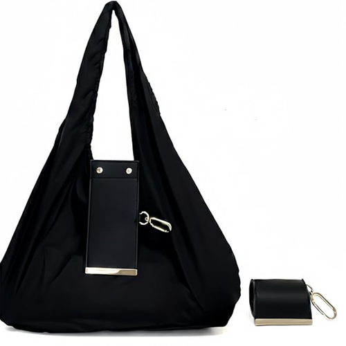 Bolso de mano con llavero expandible
