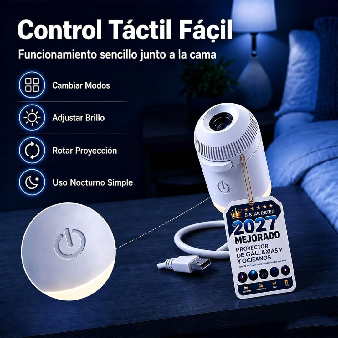 Lampara de luz nocturna cielo estrellado